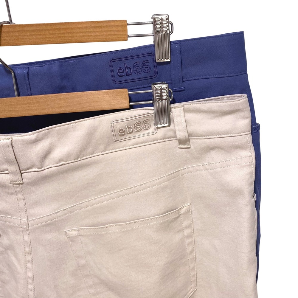 Peter Millar EB66 Performance Pants Lot of 2 Blue Khaki Mens 42x28 Golf Trousers